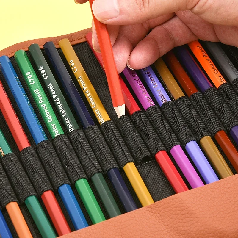 Canvas Roll Up Pen Curtain Pencil Bag Case Makeup Wrap Holder Storage Pouch 50/72 Holes Thick Canvas Stationery Organizer pencil cases stationery box pen storage bag pencil holder