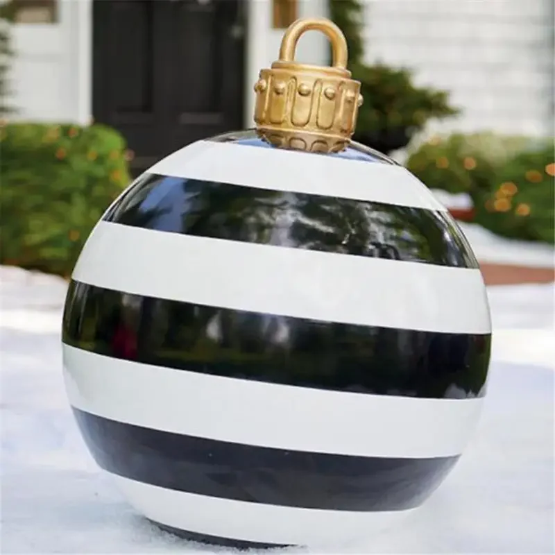thumbnail image 1 of Bola inflable navideña decorada de 60 cm para exteriores, de PVC, gigante, grande, para árbol de Navidad, juguete sin luz, 1 of 5