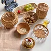 Vietnamese Hand-woven Autumn Rattan Woven Storage Towel Holder Coaster Tea Drain Photography Props  Snack Plate Fruit Plate 1