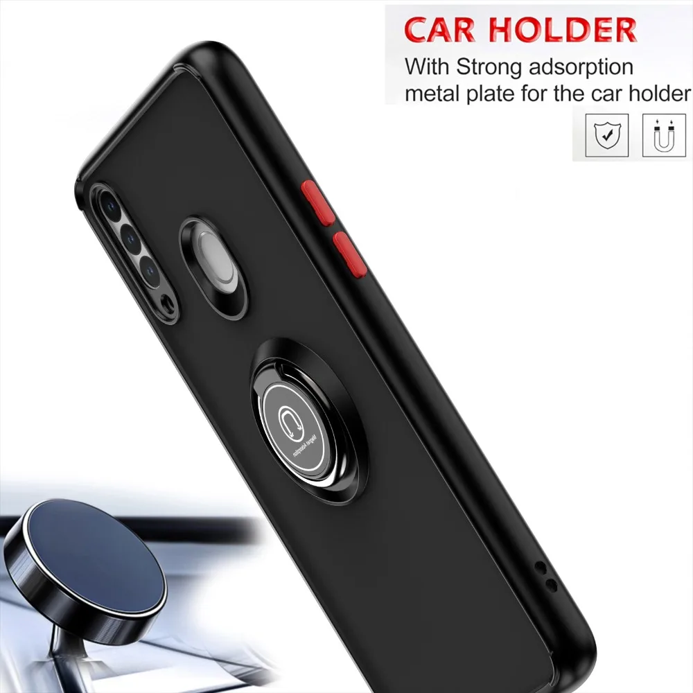 Shockproof Matte Protection Case with Finger Ring Holder and Bracket