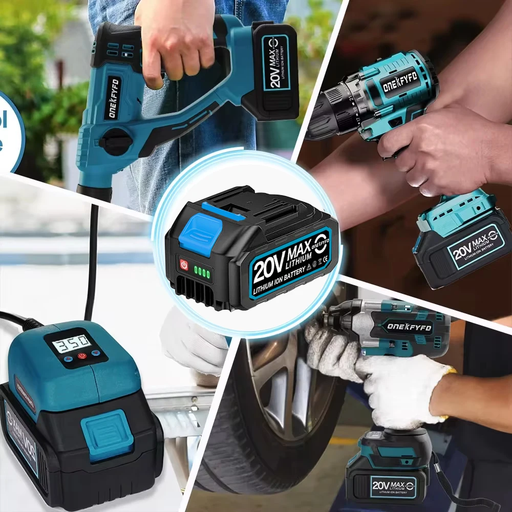 With Charger BL1860 Rechargeable Batteries18V Lithium Ion for Makita 18v Battery BL1840 BL1850 BL1830 BL1860B LXT400 Power tool 6