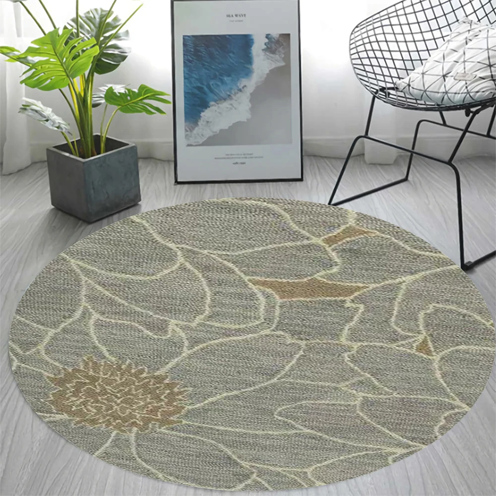 

CLOOCL Round Carpets Daisy Art 3D Print Soft Flannel Carpet Non-slip Carpet Durable Anti-Slip Rug Floor Mat Home Decoration