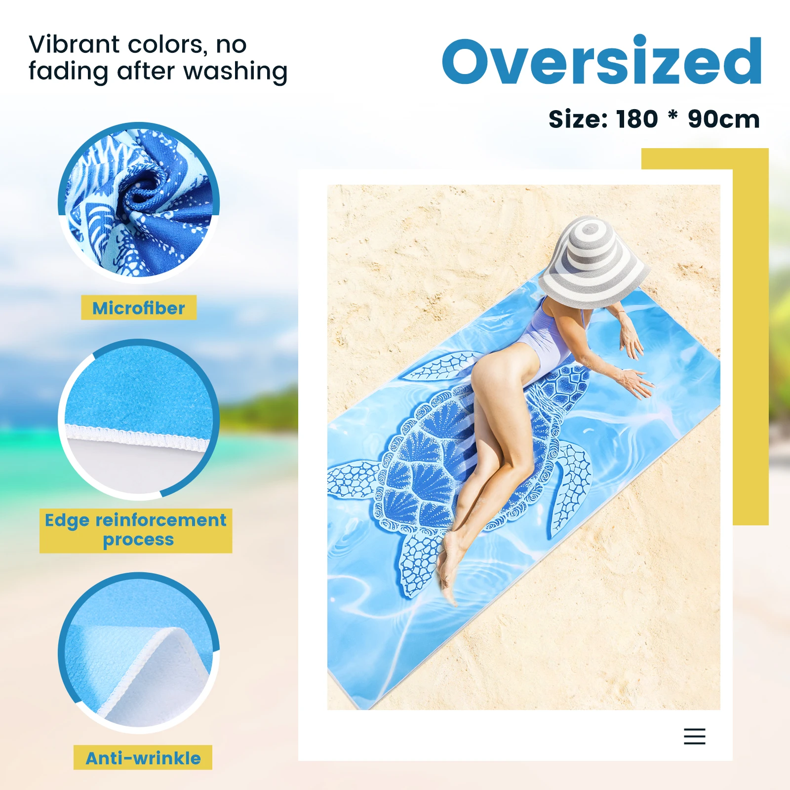 Microfiber Beach Towel Absorbent Quick Dry Soft