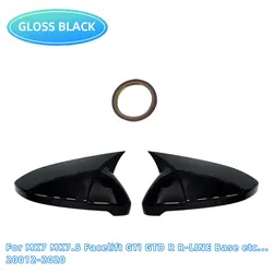 Glossy Black Side Rearview Mirror Cover Caps - Set of 2 (MK7 MK7.5 Gloss)