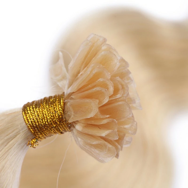 Indian Body Wave U Tip Human Hair Extension #613 Blonde Pre Bonded Nail Fusion Hair Extensions 12-30inch Remy Keratin 1g/1s