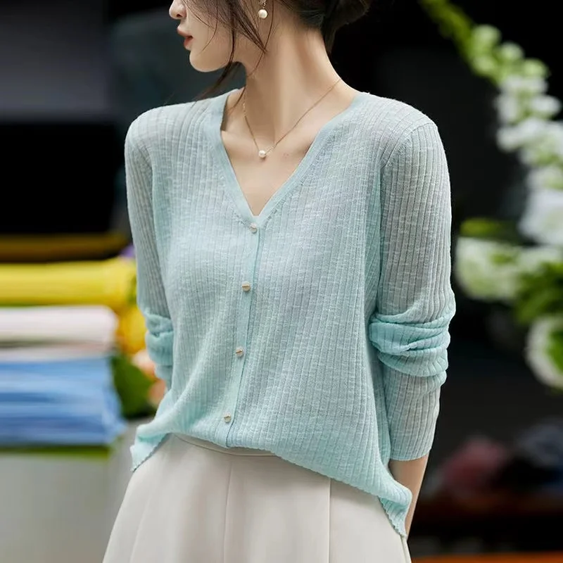 

korean fashion cropped sweaters for women 2023 new fall winter clothes long cardigan knit long sleeve top sweater korean style
