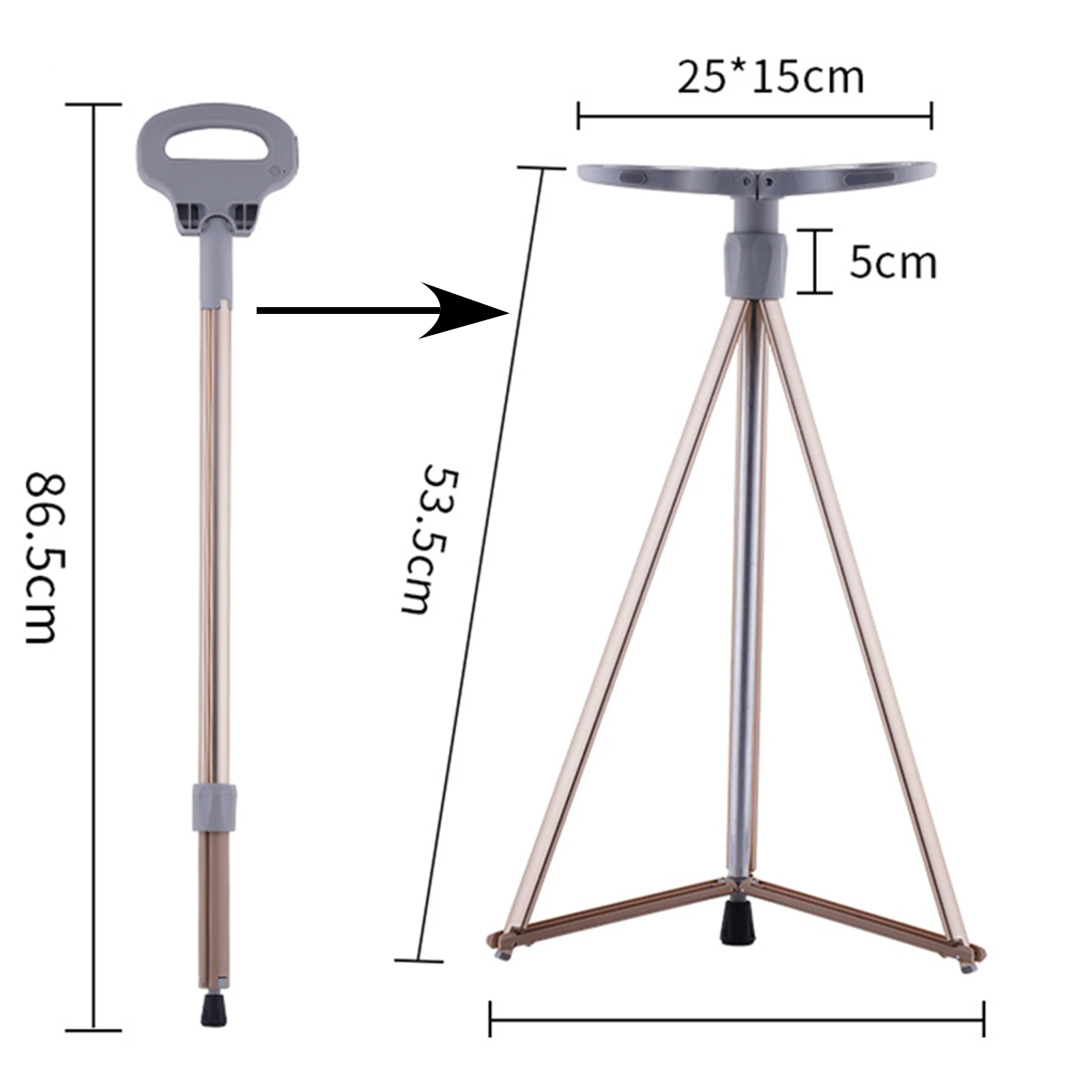 Multifunctional Trekking Poles Elderly Walking Cane Anti Skid Aluminium Alloy Portable Folding Cane Stool for Hiking Climbing 6