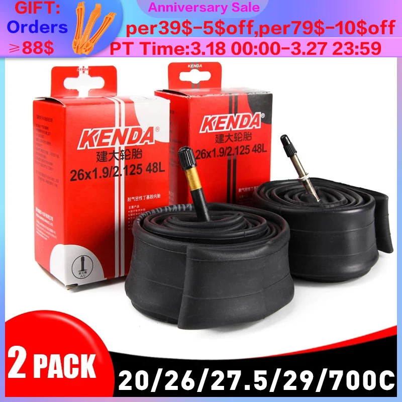 

2Pcs KENDA Bicycle Inner Tube 20/26/27.5/29/700c Schrader Presta Butyl Rubber MTB Road Bike Tube Inner Tyre Bicycle Parts