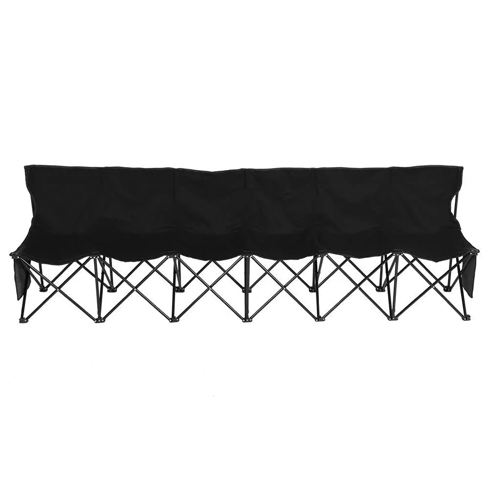 Outdoor Furniture 6 Seats Portable Folding Bench Sports Camping Black Bench Outdoor Furniture Garden Garden