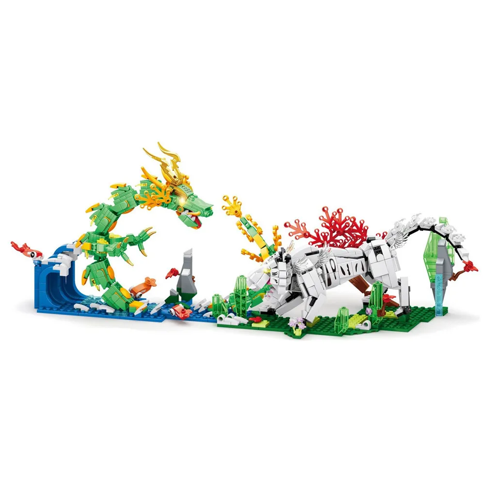 Building Blocks Bricks Toys Building Block Green Dragon Building