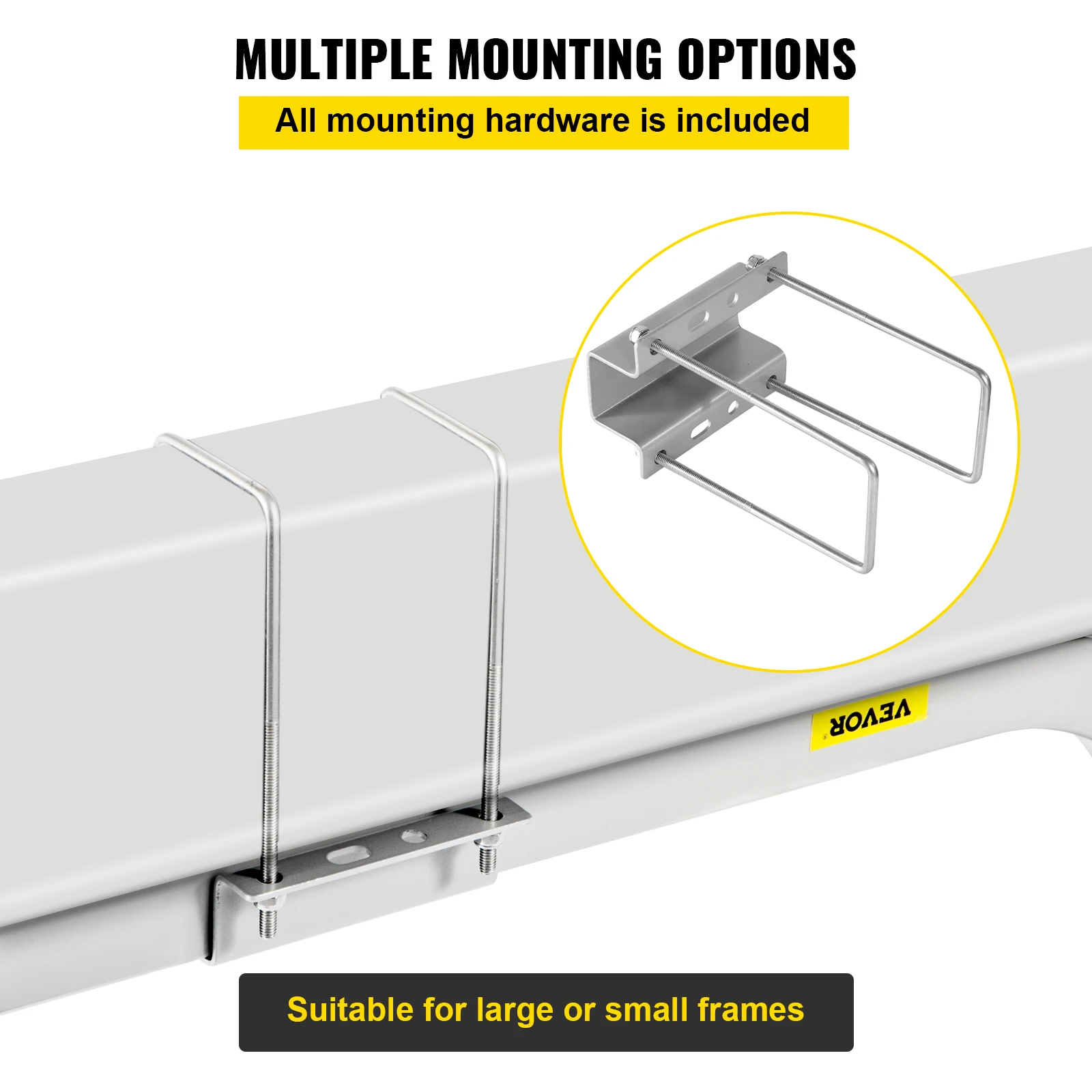 VEVOR Boat Trailer Guide-on 60" 2PCS Steel Trailer Post Guide on with LED-Lighted PVC Tube Covers Mounting Hardware Included