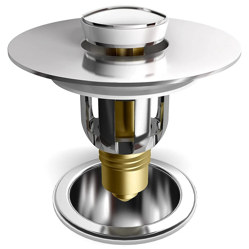 Bathroom Sink Drain Plug Bathtub Plug With Hair Extractor, Bullettype