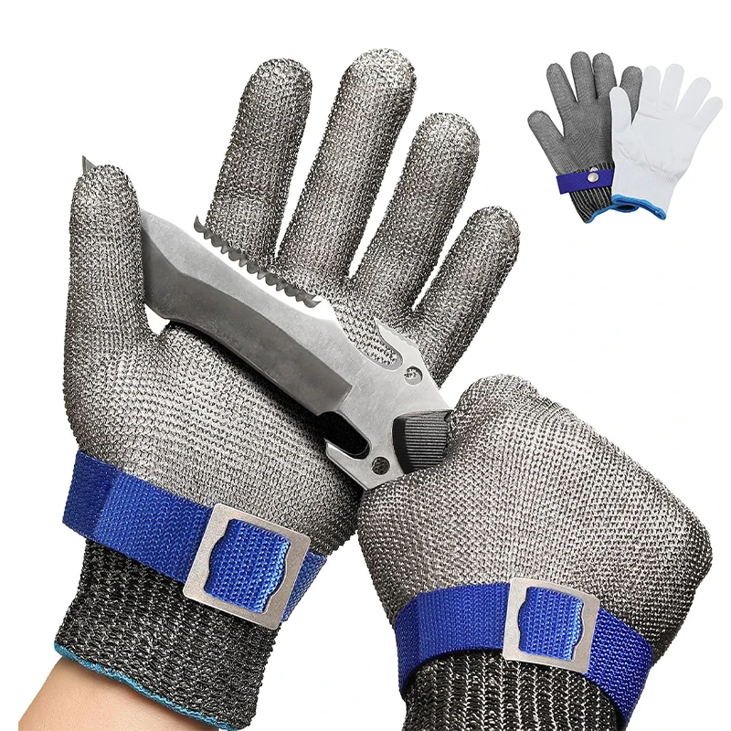 Stainless Steel wire Mesh Resistant Gloves Knife Cutting Gloves For Meat Cutting Oyster Shucking Chopping and Peeling anti cut gloves cut resistant gloves protective gloves