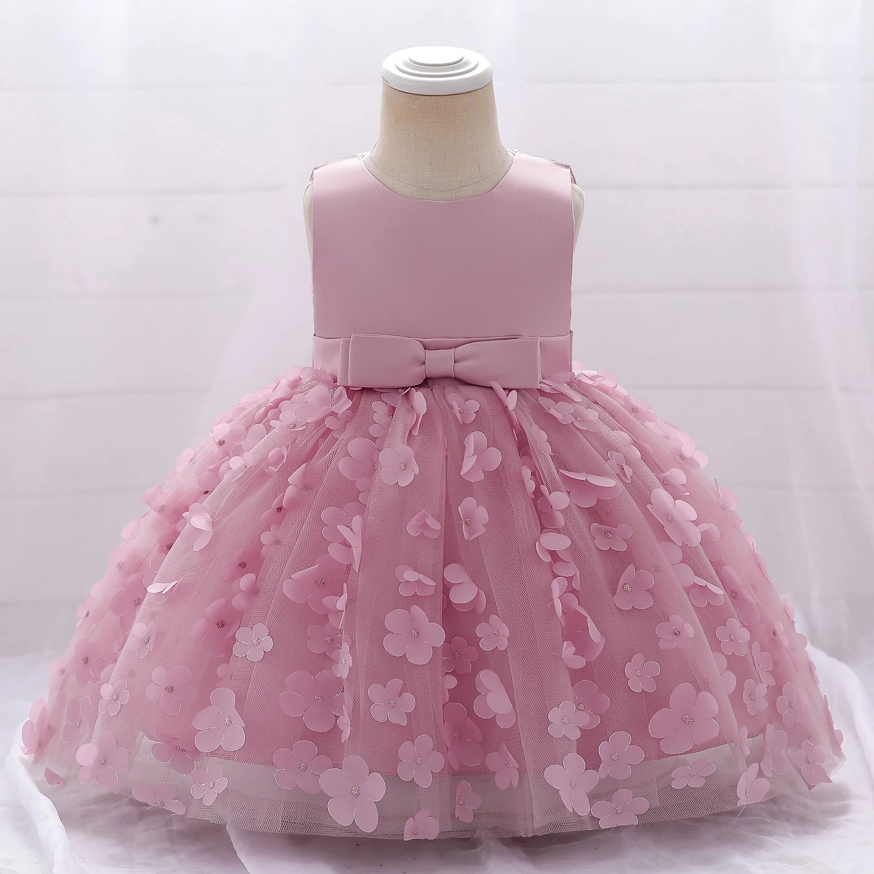 

Girls Party Dresses 5 Colors 80cm-120cm White Wedding Dress Children Birthday Ball Gown Pink Princess Vestidos Baby