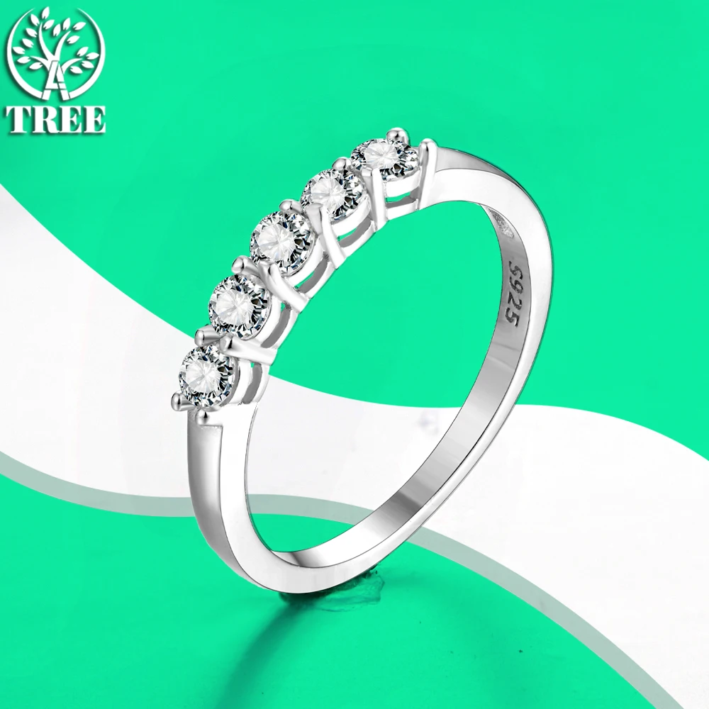 Alitree 3Mm D Kleur Moissanite Ring Sprankelende 925 Sterling Sliver Diamanten Ringen Gra Certificaat Sieraden Voor Vrouwen Trouwringen