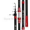 Telescopic Fishing Rod 2.7m Travel Surf Rod Spinning Power 5-300g Throwing Surfcasting Carbon Baitcasting Rod 2