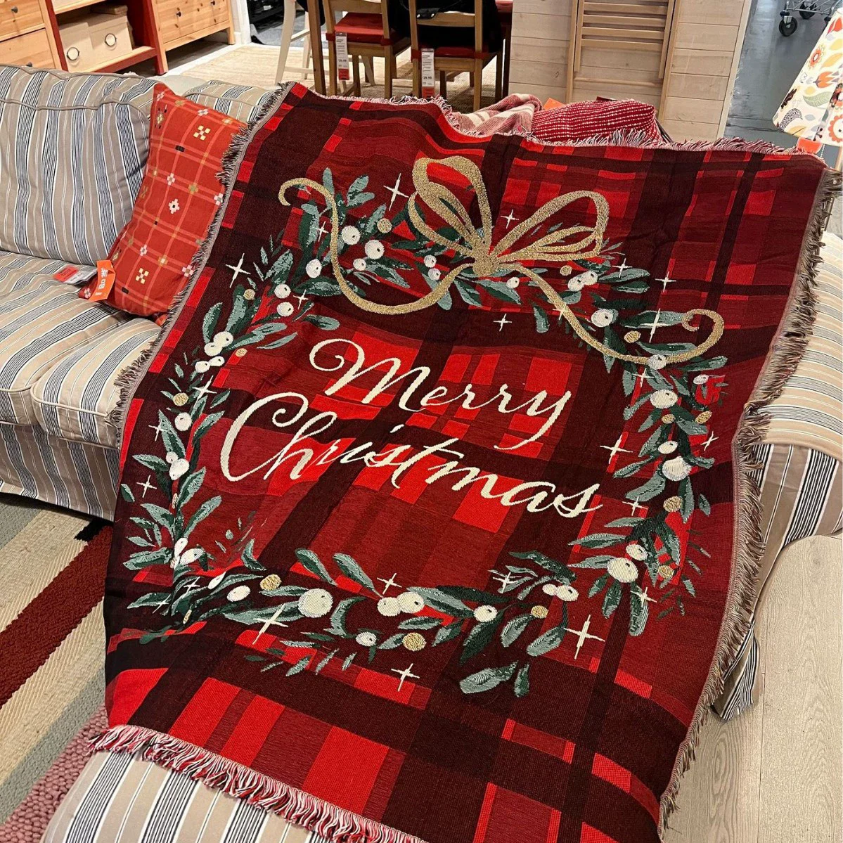 Festive Nutcracker Christmas Tree Throw Blanket – Soft & Cozy Holiday Decor Quilt