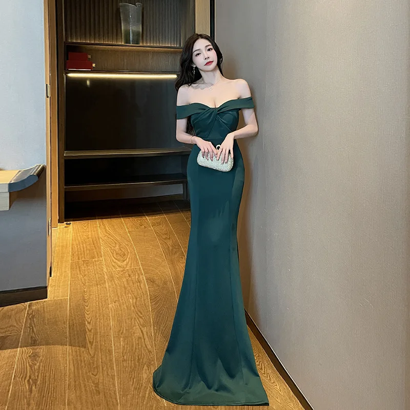 

2023 New Nightclub Wrap Chest Slim Fit Long Dress Nightclub Bar Sexy Bra Dress