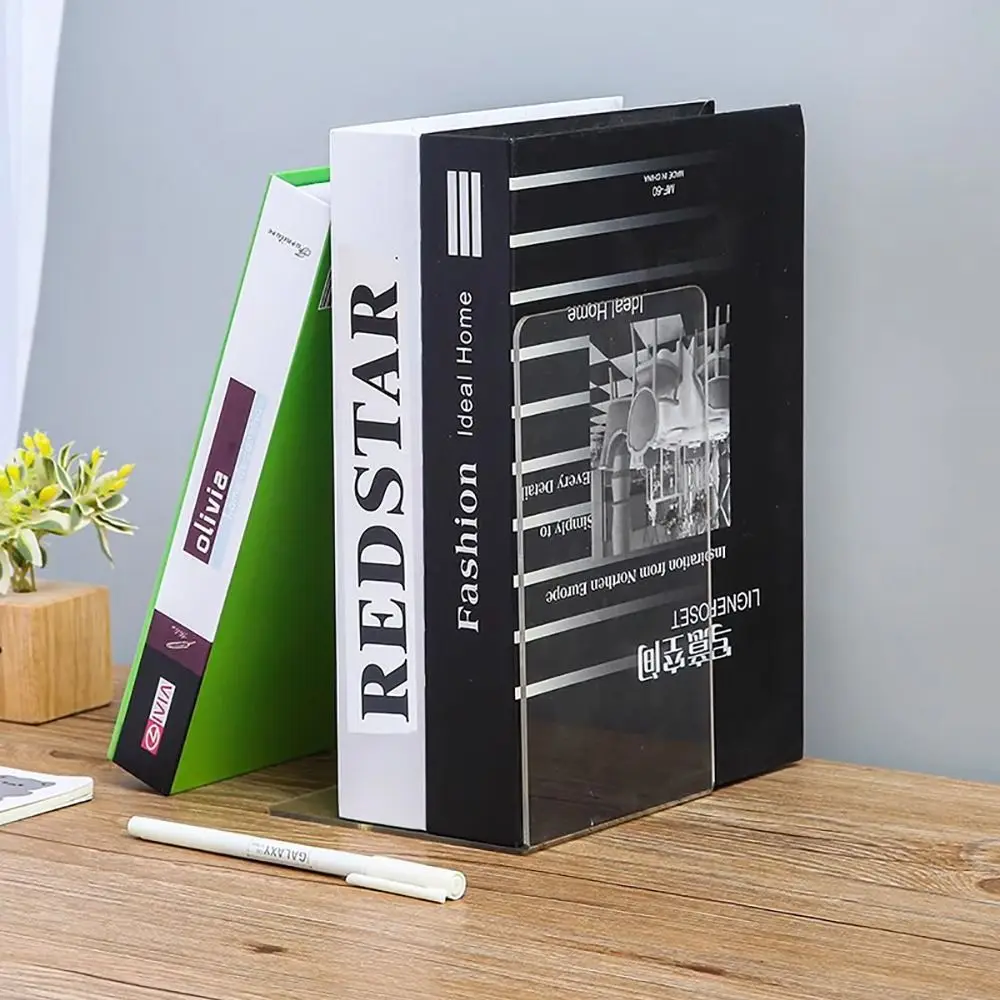 

Acrylic Book Holder Accessories Universal Clear Bookends Non-Skid Transparent Book Stopper