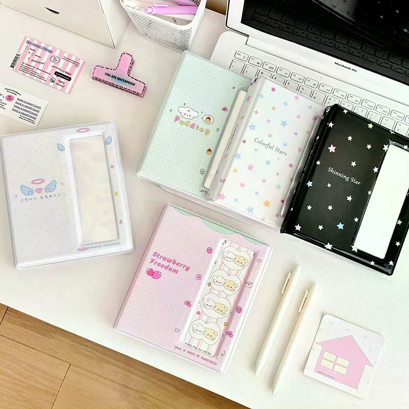 Cartoon Photo Booth Album For 40 Pcs 2x6 Inch Photo Strips Bookmark 20 Pcs 4x6 4R Photo Holder Small Card Storage Book