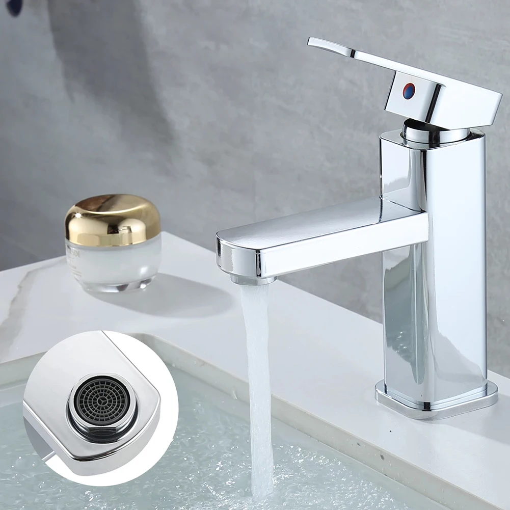 Basin Sink Bathroom Faucet Deck Mounted Countertop Basin Square Single Hole Faucet Sink Tap Crane  170mm NEW