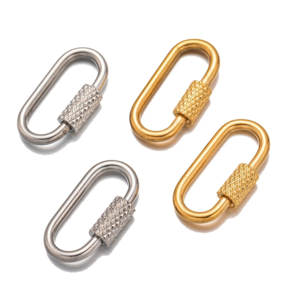 5 Stück goldfarbene Edelstahl-Herz-Schraubkarabiner-Verschlussverbinder für DIY-Halsketten, Schlüsselanhänger, Schmuckherstellungszubehör – Detail 4