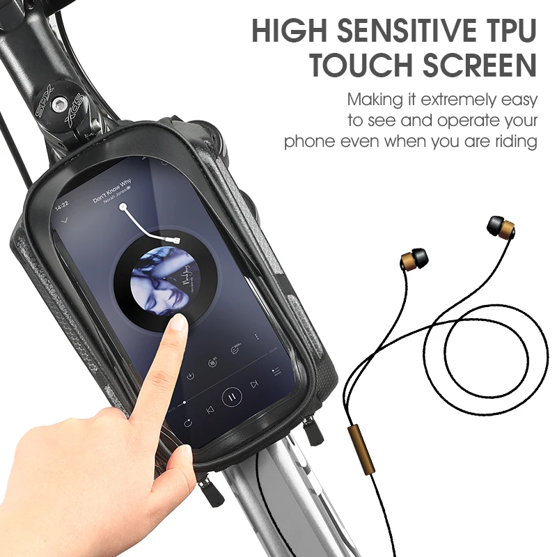 WEST BIKING 3 In 1 Bicycle Top Tube Bag Touch Screen Bike Phone Bag EVA Waterproof Reflective Cycling Frame Bag Bike Accessories