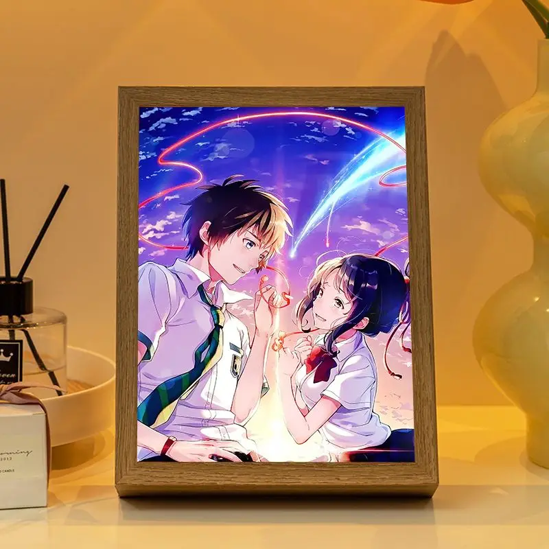 

Japan Movie Your Name Anime Led Light Painting Bedroom Glowing Drawing Bedside Table Lamp Atmosphere Home Decor for Girl's Gift