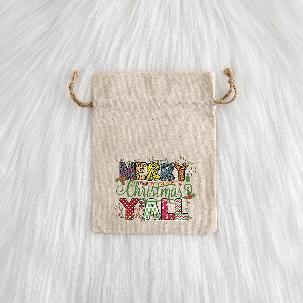 DERAYEE Drawstring Christmas Gift Bags, Assorted Size Xmas Plastic Treat Candy Bags Party Favor Bags For Small Medium Holiday Gift Bags 34 Pack C33