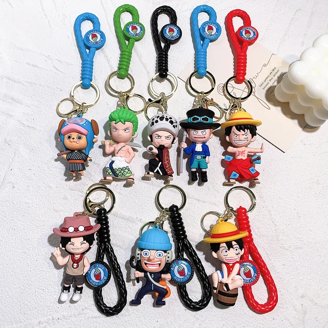 Porte-clés One Piece Anime Monkey D. Porte-clés avec pendentif pour sac à  beurre, dessin animé Luffy Tony Chopper Roronoa Zoro Rick - AliExpress