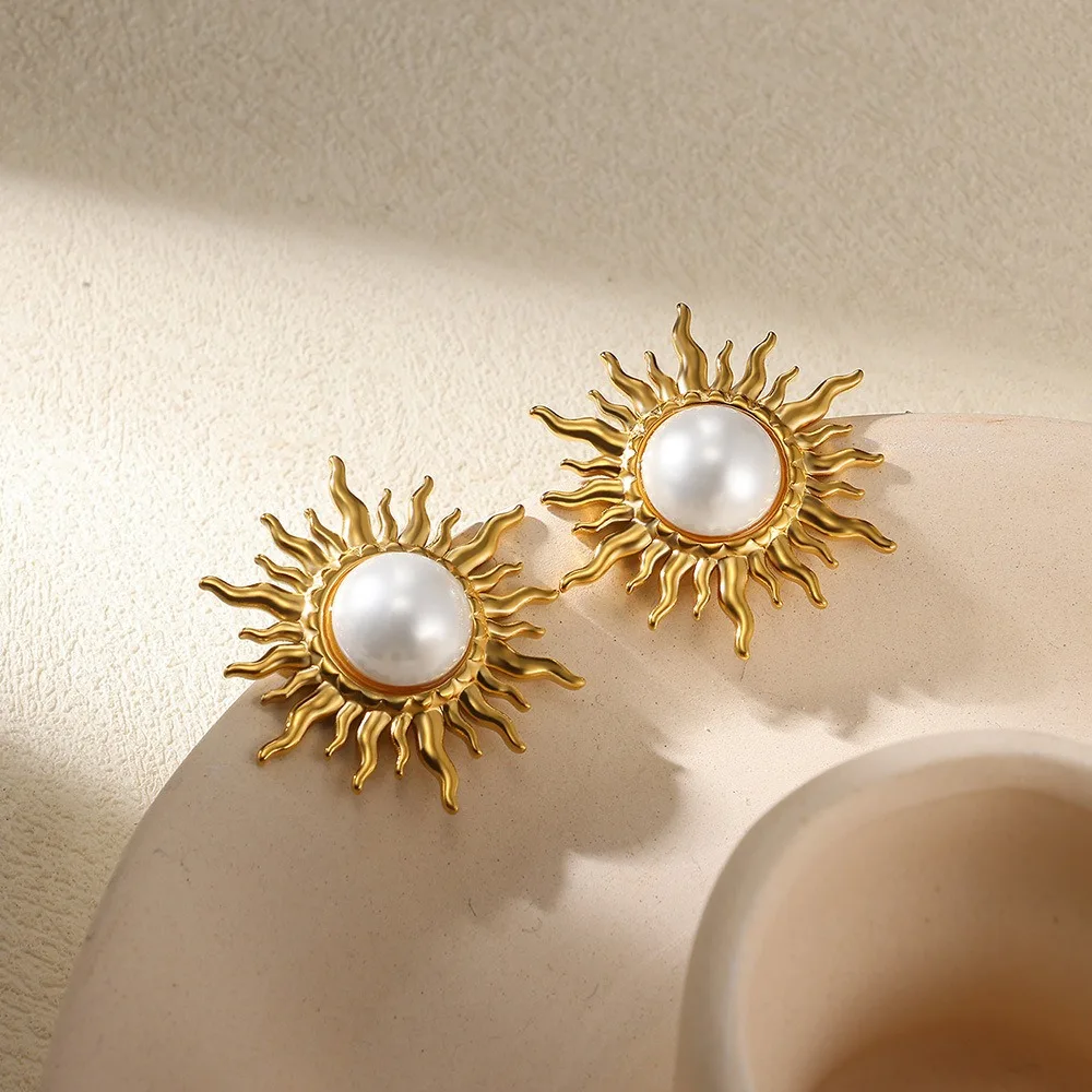 Stainless Steel Earrings Irregular Fan Shaped