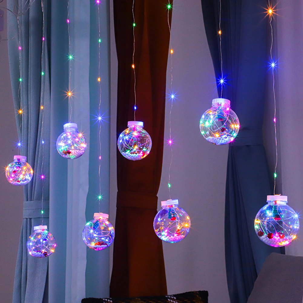 LED Wishing Ball Light String, Christmas Curtain String Lights, Fairy Lights For Wedding Xmas Party Home Decoration_voghion.com