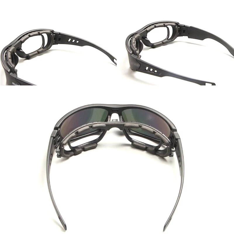 C6 Tactical Glasses Military Air Gun Shooting Goggles Outdoor Riding Windproof Dustproof Anti-Mosquito Polarized Glasses