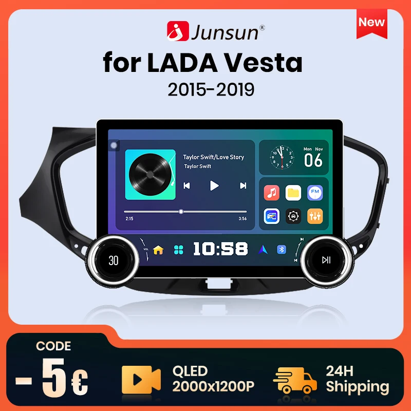 

Автомагнитола Junsun X8 для LADA Vesta Cross 2015-11,5, 2000 дюйма, 2K, 1200*2019