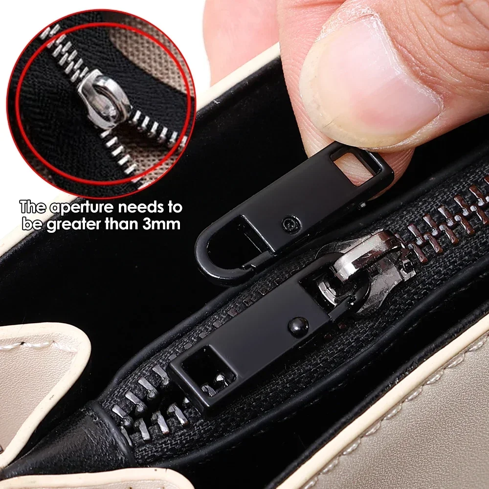 Metal Zipper Slider Puller Repair Kit - Instant DIY Sewing Replacement for Clothing, Luggage, and Purses