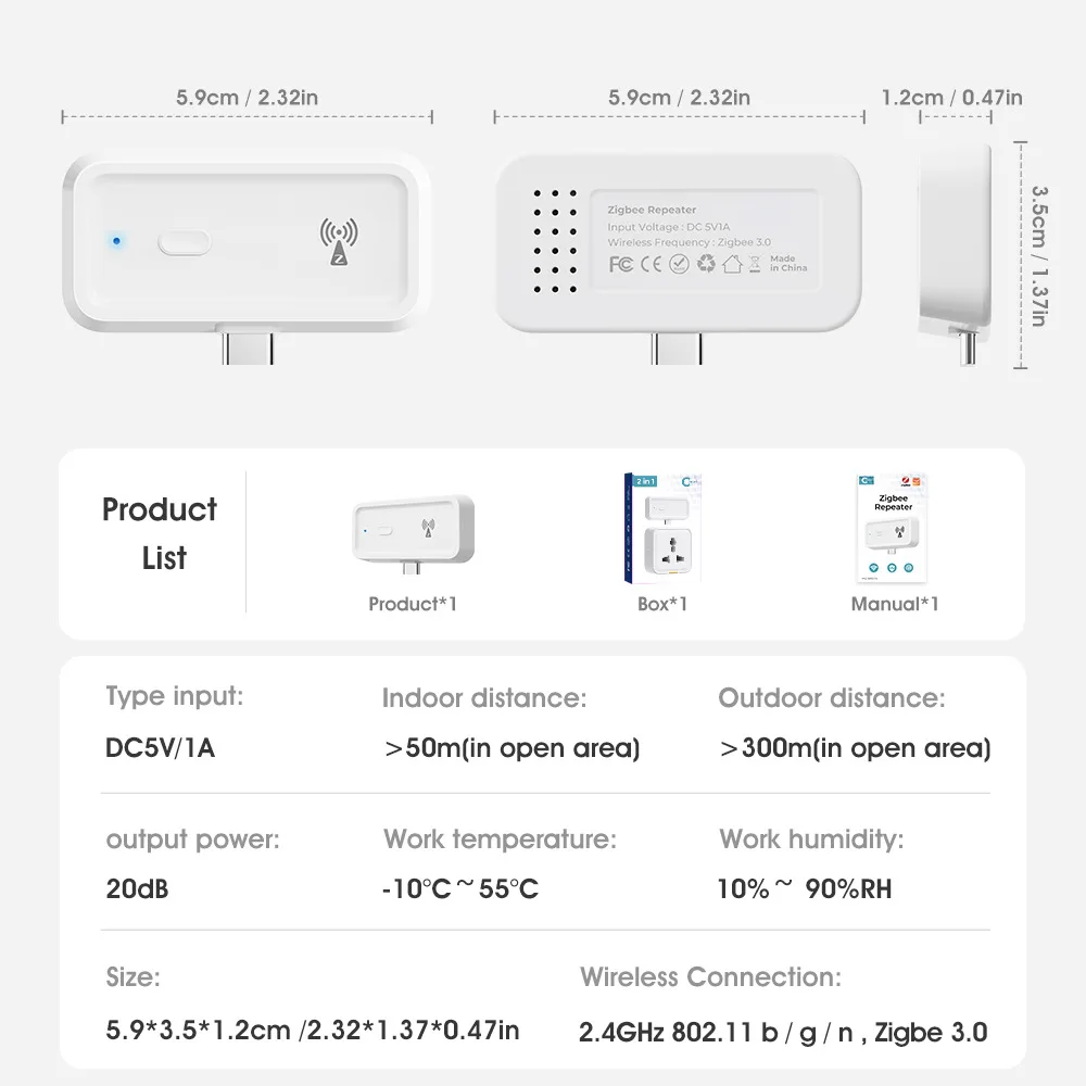 Tuya ZigBee type-C Signal Repeater Signal Amplifier Extender for Smart Life ZigBee Gateway Smart Home Devices Assistant