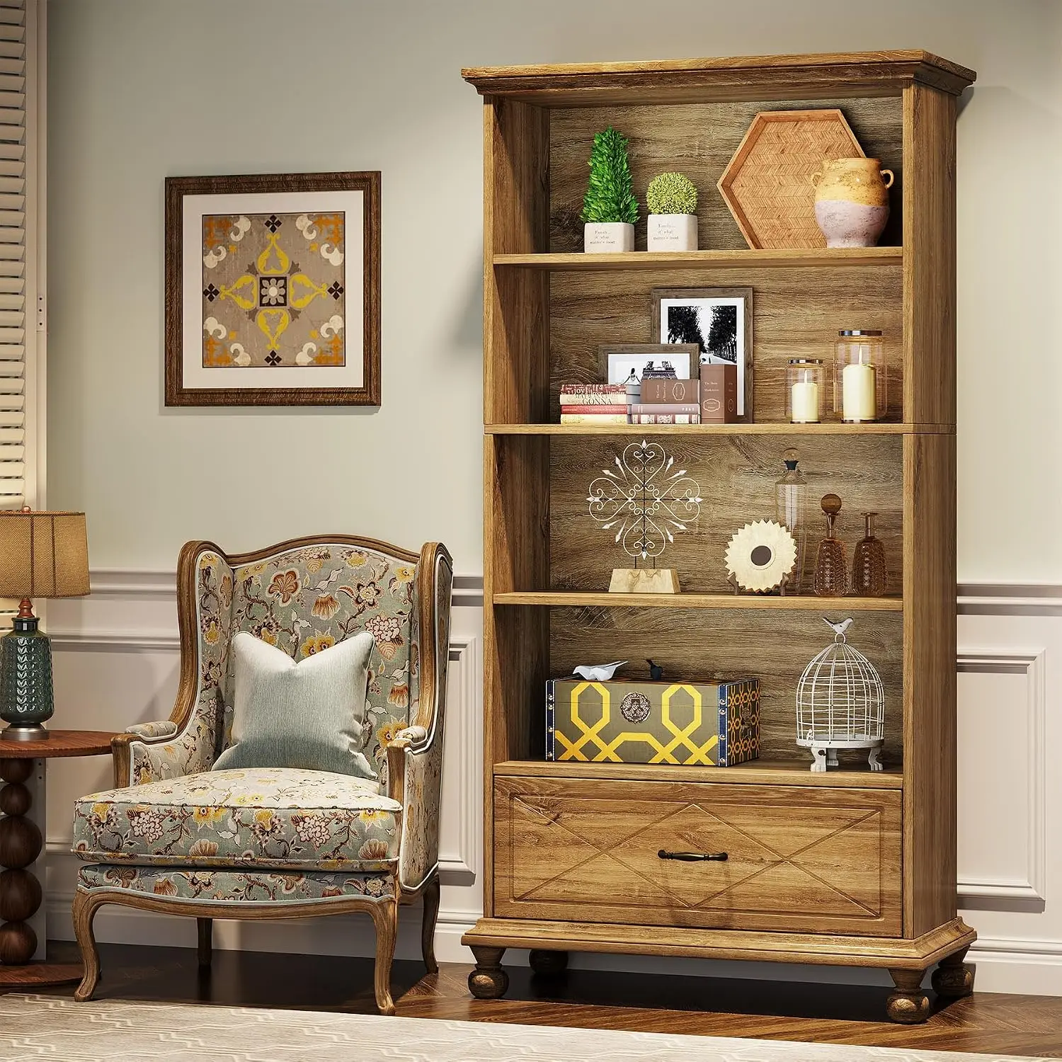 6-Tier Bookcase with Drawer 3