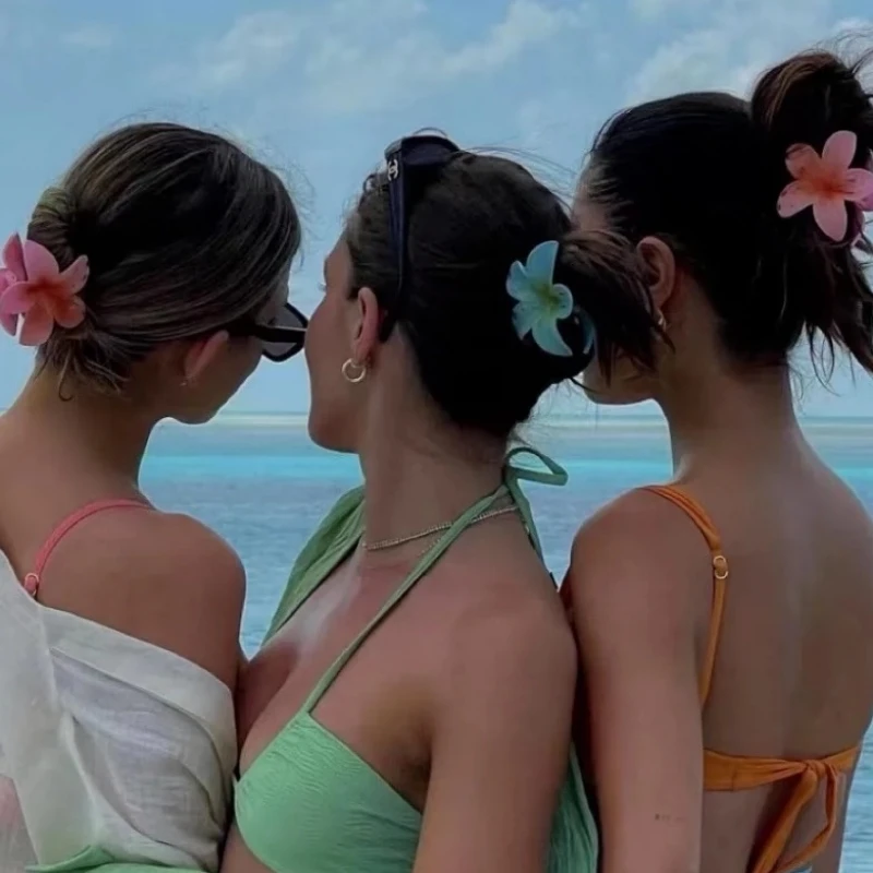 Gradient Egg Flower Hair Accessories Grab Clip Beach Style Hairpins Flower Claw Clips Summer Hawaiian Style Headdress 8cm hair accessories hair clips hair claw
