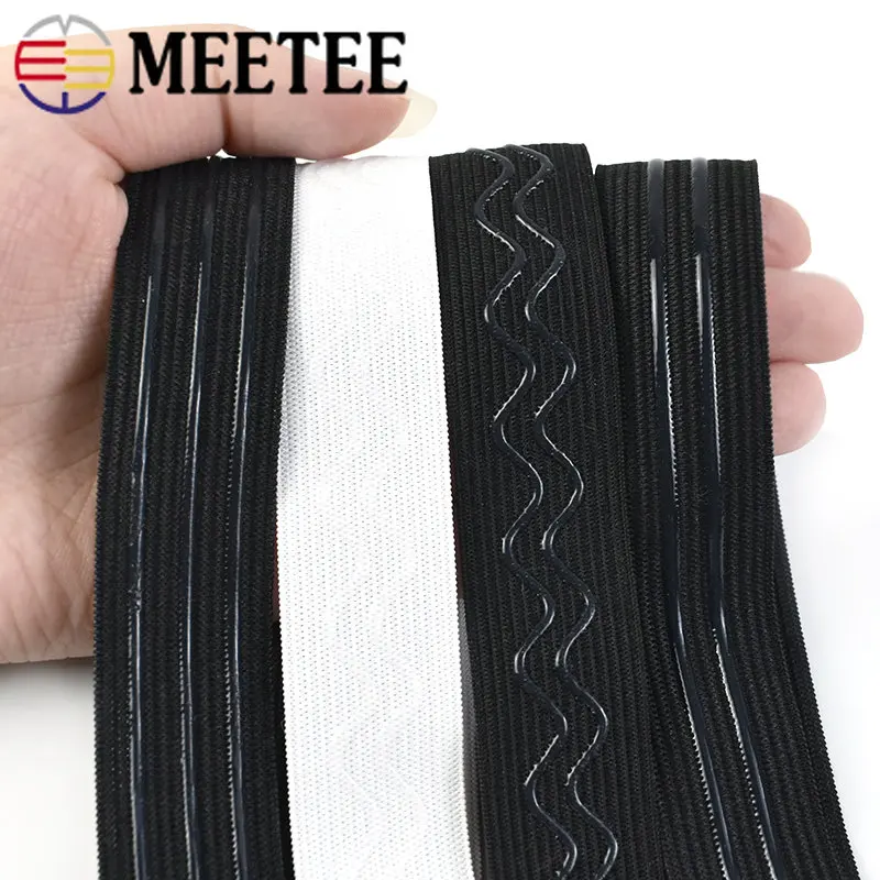 30meters pack silicone gripper elastic 2/5 webbing shoulder strap tape  bras lingerie girdle color white sewing accessories