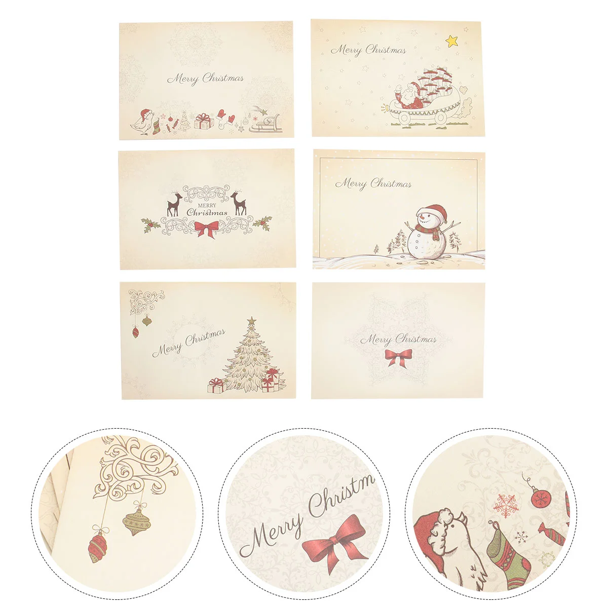 Christmas Theme Greeting Cards Blessing Envelopes Writing Paper DIY Holiday Gift Message Card Cute Xmas Envelopes