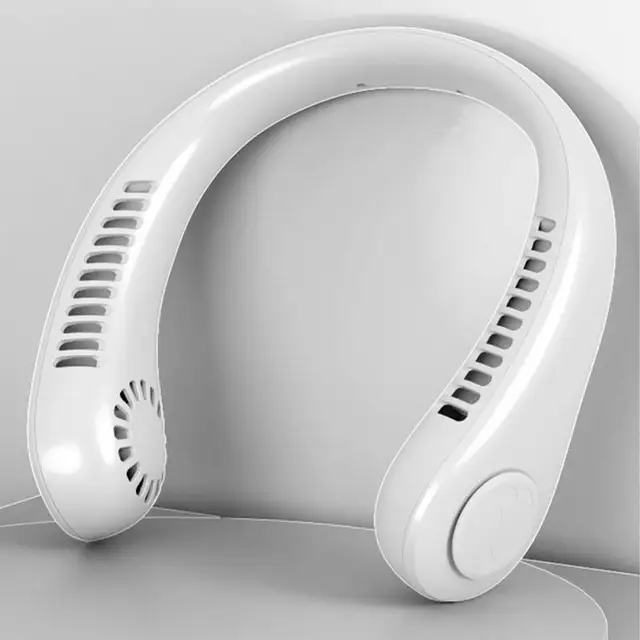 Viselhető Levélek Nyaki Ventilátor Kihangosító Pengék 3 Sebesség Újratölthető Fejhallgató-Tervezés Hordható Személyes Usb-Tápegység - Image 2