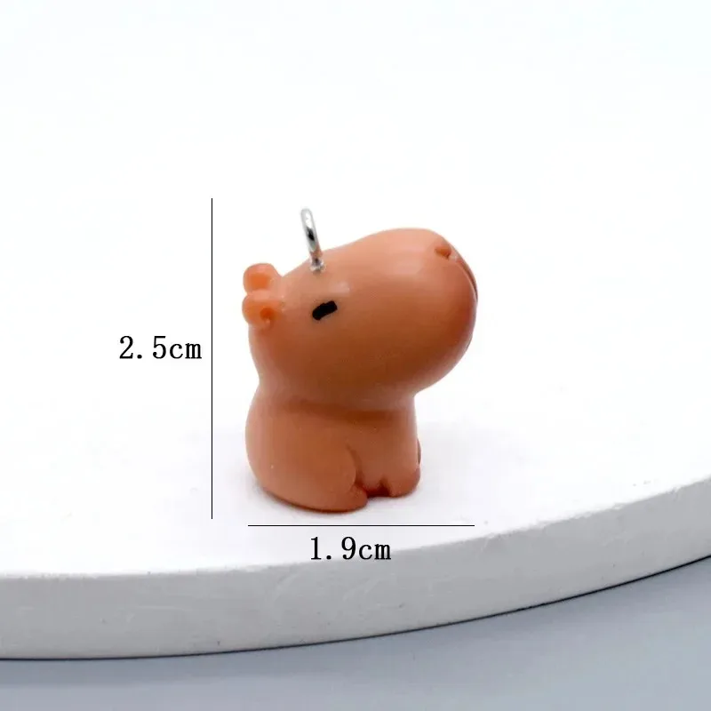 10개 귀여운 미니 3D 카피바라 레진 참 장식품 사랑스러운 게으른 동물 펜던트 DIY 공예품 귀걸이 보석 제작용