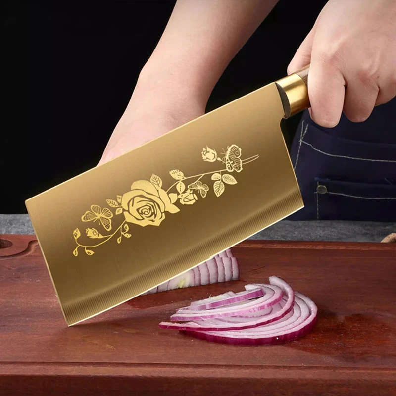 Description Picture 5 of itemCommercial Gold Kitchen Knives Complete - Special vegetable, meat, and bone knives for chefs with multi-purpose knives