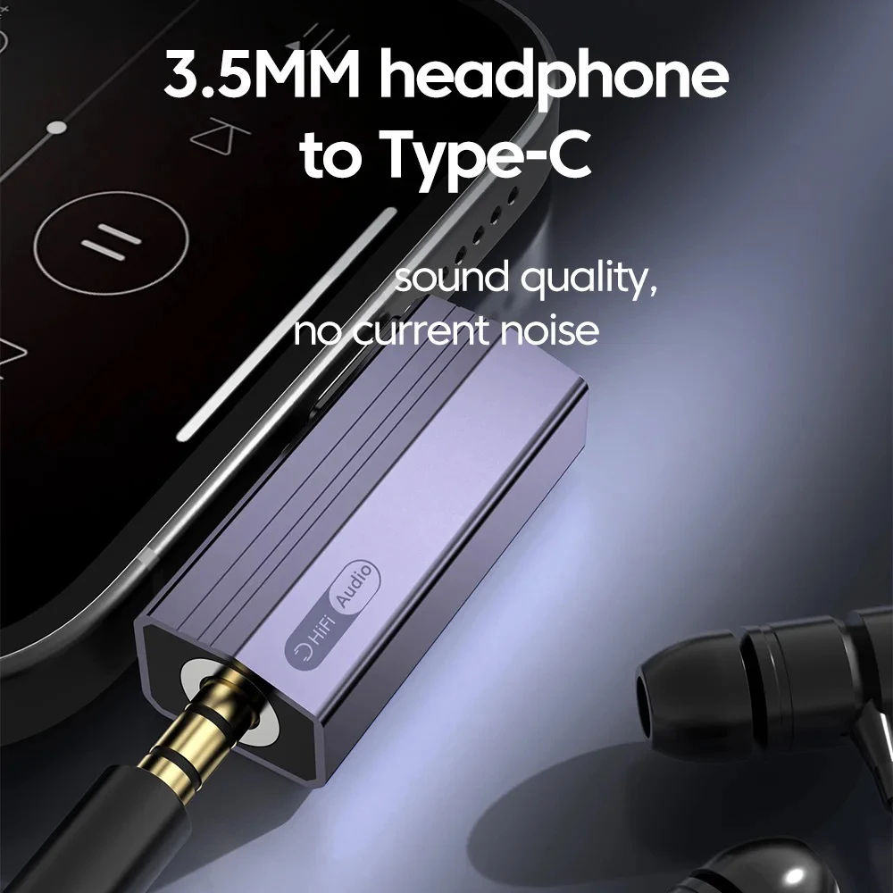 USB Type C To 3.5mm Jack Audio Adapter USB C 3.5mm Aux Adapter Earphone Converter for Iphone 17 Samsung Xiaomi Tablet Computer