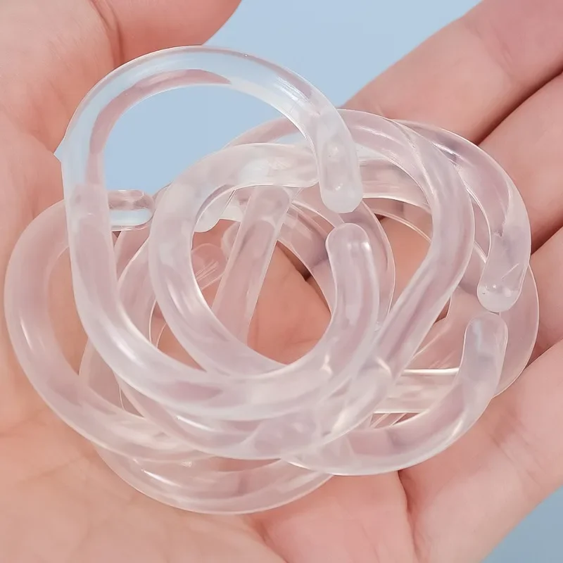 Transparent Shower Curtain Rings with Double Hook 24/12PCS