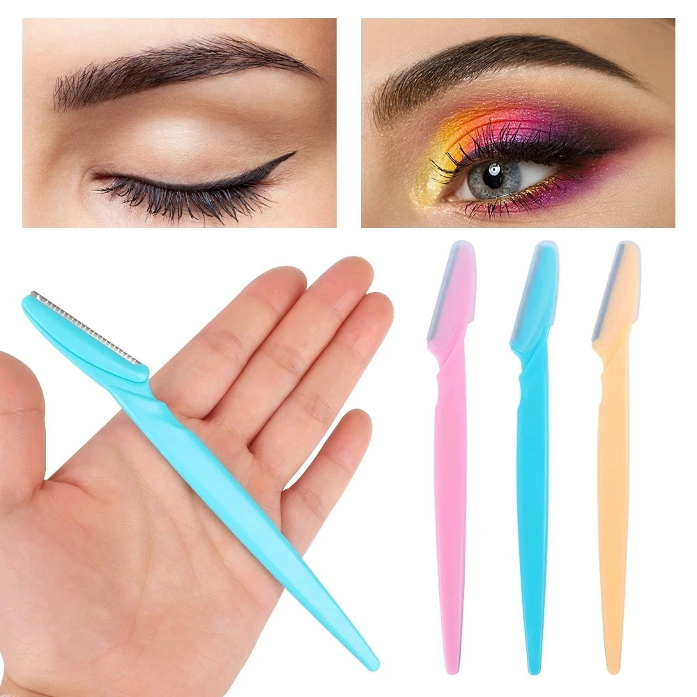100/50/20PCS Eyebrow Trimmer Blade Face Razor 3 Colors Face Blade Shavers Hair Remover Shaver Safety Razor Microblading Tool 6