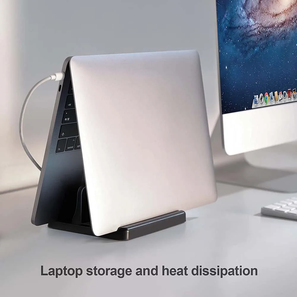 do duplo-entalhe ajustável desktop notebook dock space-saving