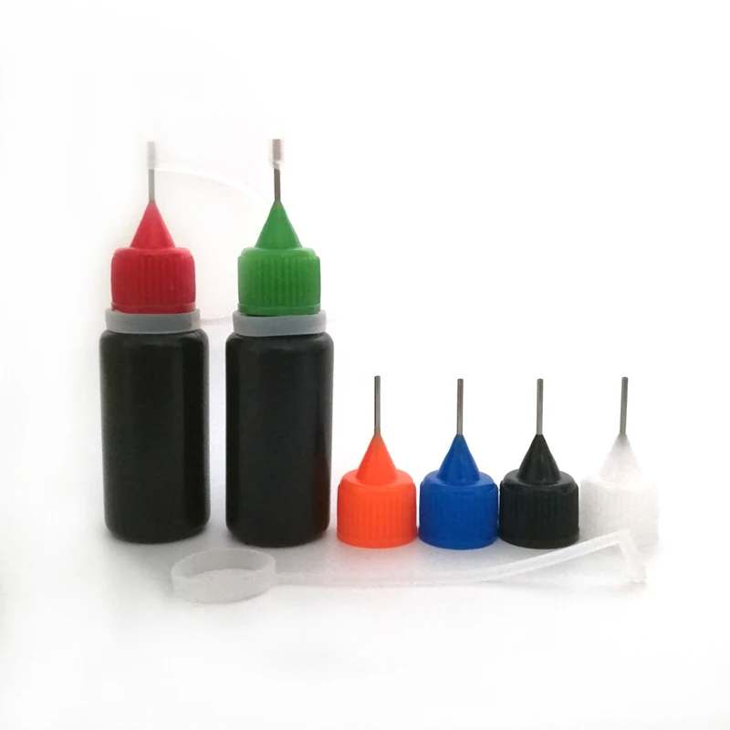 

200Pcs 10ml Black Plastic Squeezable Needle Bottles Eye Liquid Dropper Sample Drop Can Be Glue Applicator Refillable Vials
