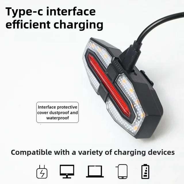 Rechargeable Bike Tail Light with Turn Signals 4