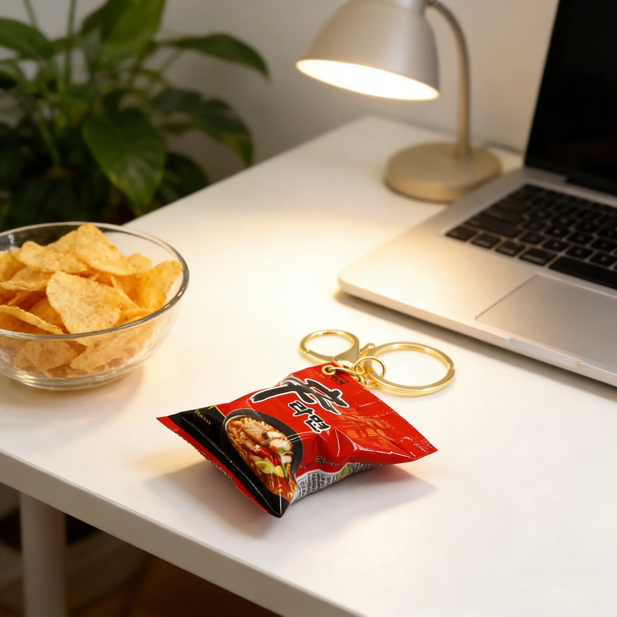 재미있는 3D 라면 열쇠고리: 자동차 열쇠용 미니어처 음식 펜던트, 독창적인 간식 장난감, 어린이와 친구들을 위한 특별한 새해 선물